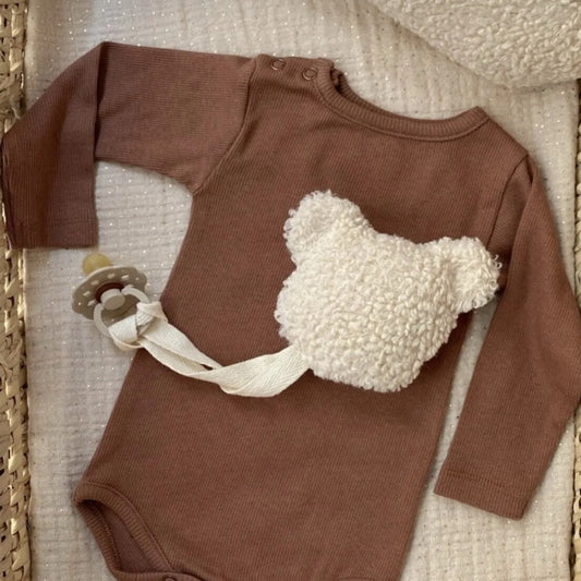 Schnullerkette Teddybär Creme